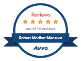 Avvo reviews, 5 stars out of 16 reviews, Robert Medhat Mansour